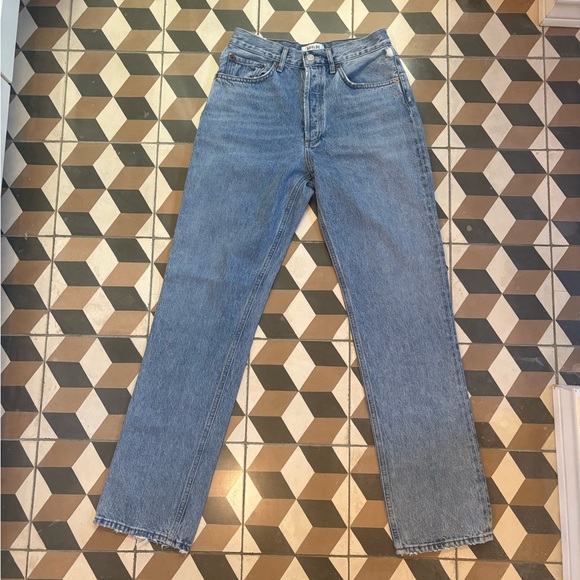 Agolde Lana Women's Straight Leg Jeans - Blue - Picture 1 of 5